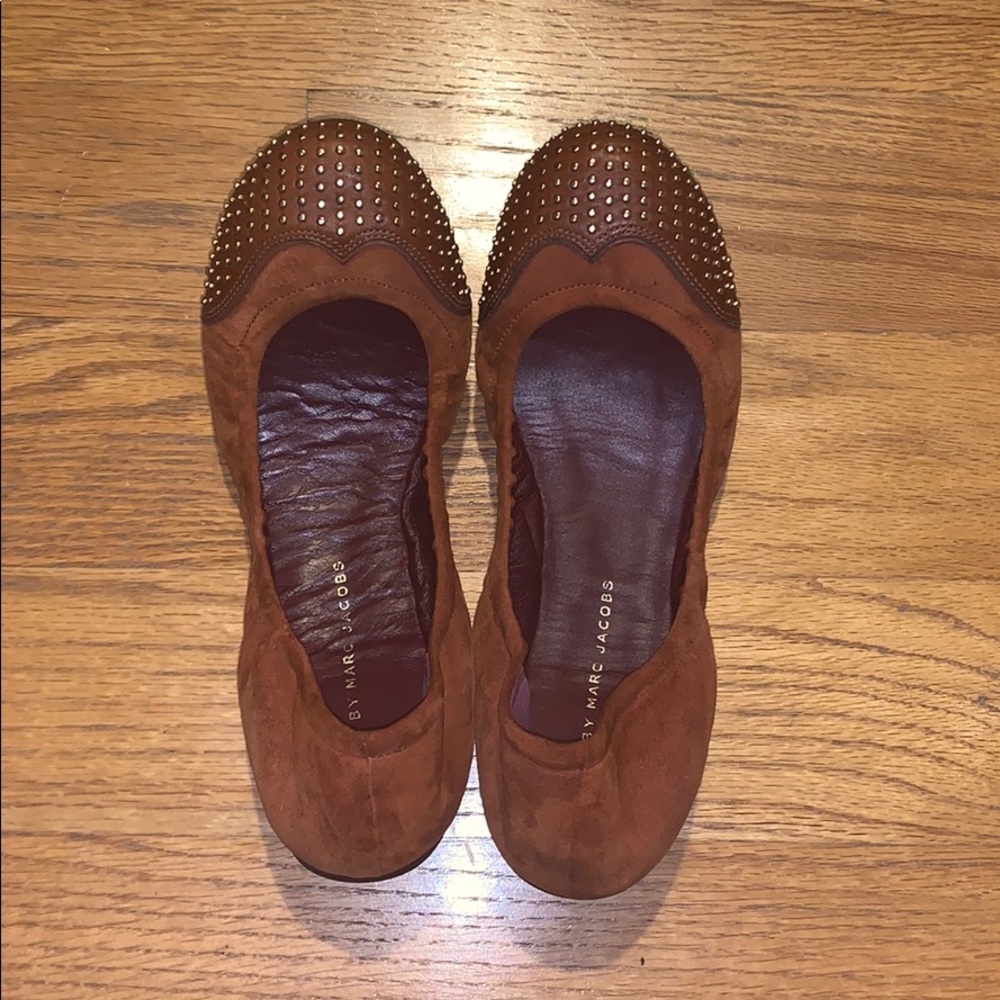 Burnt Orange/Brown Marc by Marc Jacobs Stud Flats